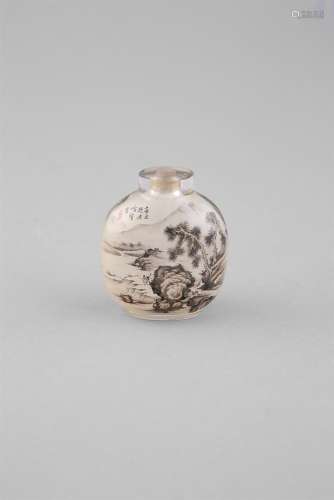 AN INSIDE-PAINTED CLEAR GLASS SNUFF BOTTLE, Republican Period (dated to the year 1941, Xinsi year)