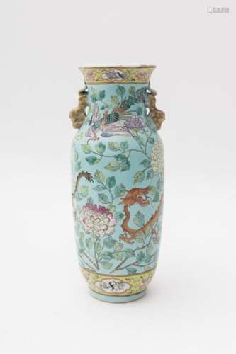 Baluster vase with celadon ground China, Qing dyna...