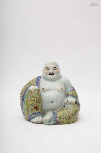 Hotei Polychrome porcelain.     H: 22 cm  ...