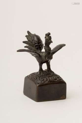 Phoenix shaped seal China, antique work Bronze, a...