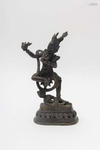 Vajravarahi Tibet Dancing on a bronze pedestal, h...