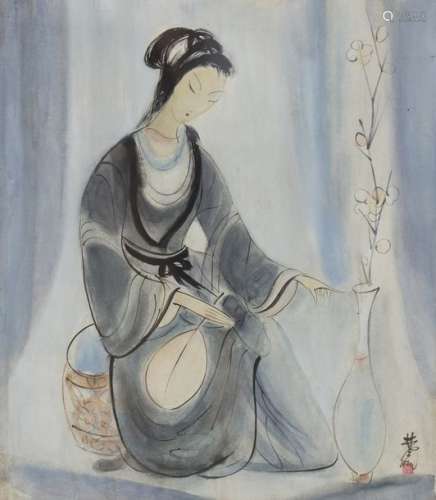 20th century Chinese school Elegant woman with a b...