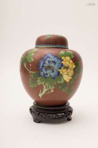Covered vase China, 20th century Cloisonné enamel...