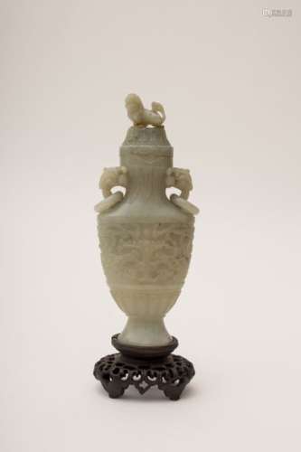 Green tinged jade baluster vase China, Qing dynast...