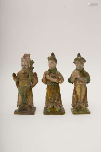 Three Sancai stoneware figures China, Tang or Song...
