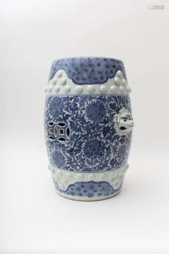 Stool China, early 20th century Blue and white po...