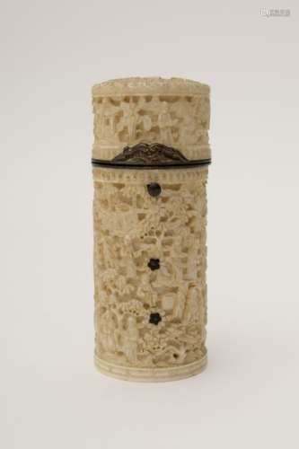 Ivory box from Guangzhou China, Qing dynasty, 19th...