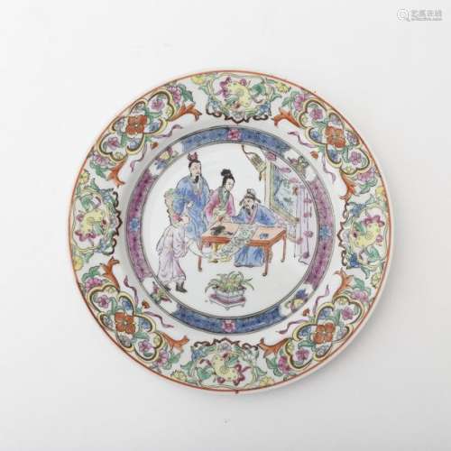 Plate with painters China, 20th century Famille r...