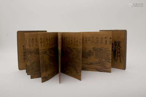 Wood engraving on silk China, Qing dynasty, late 1...