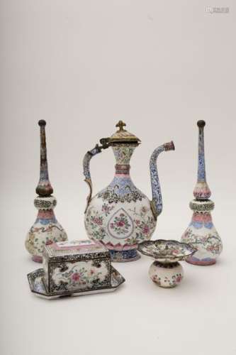 Enamelled set from Beijing China, Qing dynasty, 18...