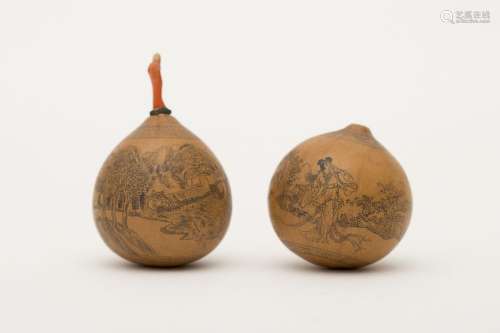 Set of two gourds China, Qing dynasty, late 19th e...