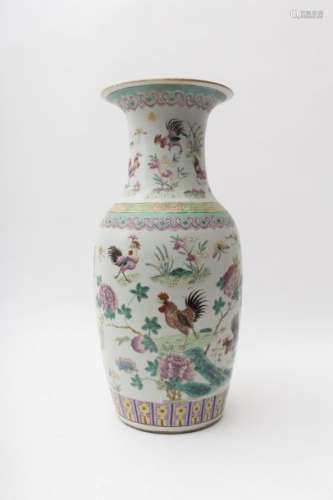Baluster vase with roosters China, Qing dynasty, 1...