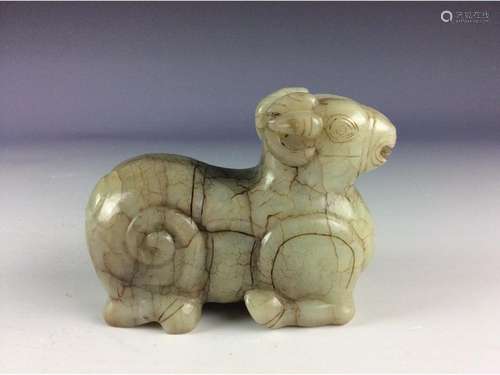 Chinese jade carved ram.