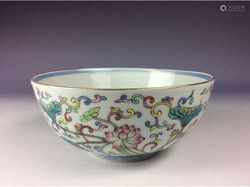 Chinese bowl the exterior and interior have decorative motif marked