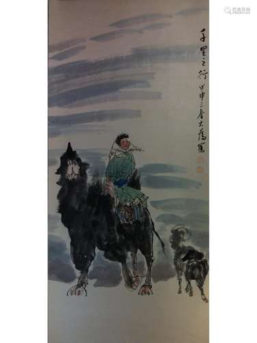 Chinese painting hanging scroll.