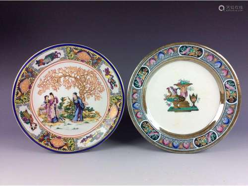 Pair of Chinese export porcelain plates.