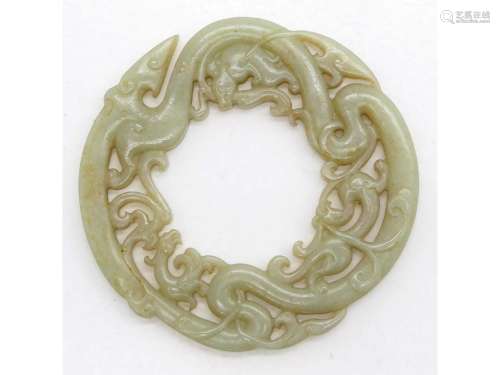 Fine Chinese jade, cared dragons pattern.