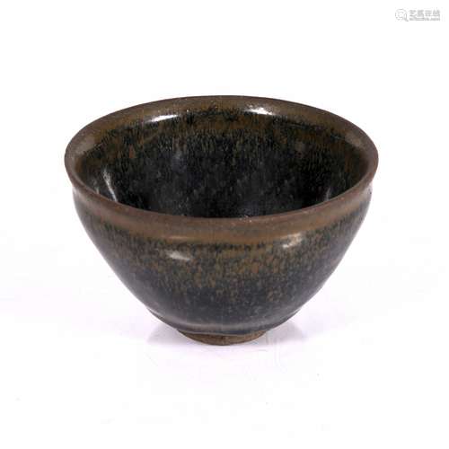 Jian ware 'hares-fur' glazed conical bowl Chinese, Northern Song with interior and exterior brown