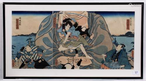 Utagawa Kunisada Japanese, mid 19th century triptych 