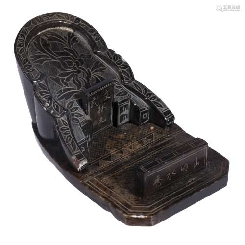 Soapstone model of a tomb entrance Chinese, 19th Century 9.75cm long