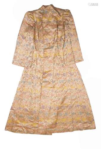 Evening gown Chinese, 1930's Made of golden silk brocade, bearing the label 'Gowns and Hats,