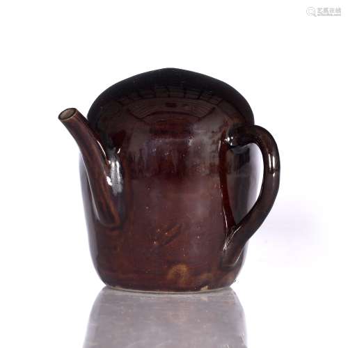 Northern Song influenced blackish brown glazed stoneware teapot Chinese, circa 1850/1889 the