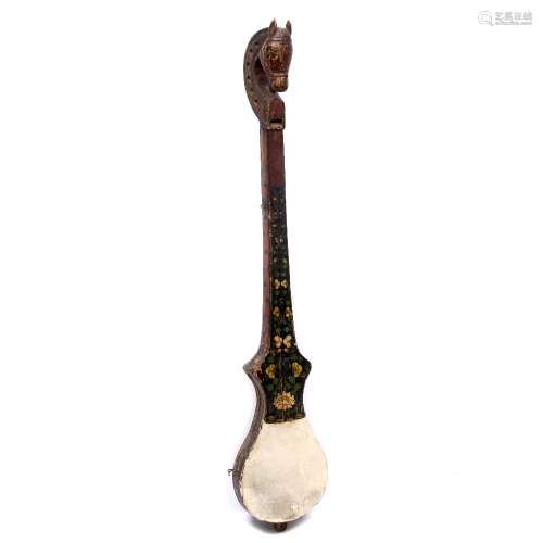 Sgra-Snyan Tibetan, 17th century a traditional lute type instrument, crafted of wood, skin, gesso