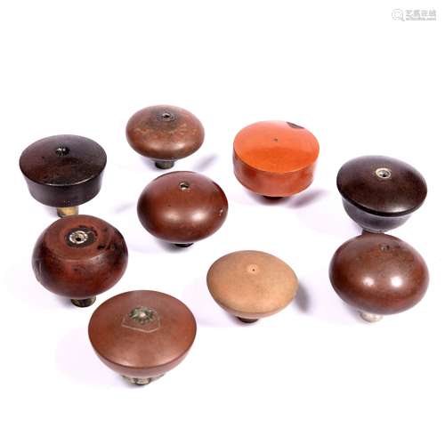 Eight opium pipe bowls 20th century to include earthenware and Yixing examples (8)