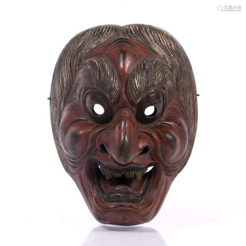 Lacquer Noh mask Japanese, late 19th Century 11cm high