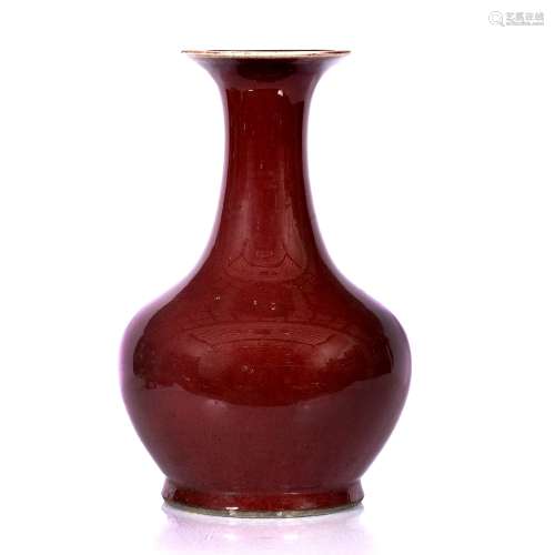 Flambe vase Chinese, 19th Century of plain baluster form 32cm high