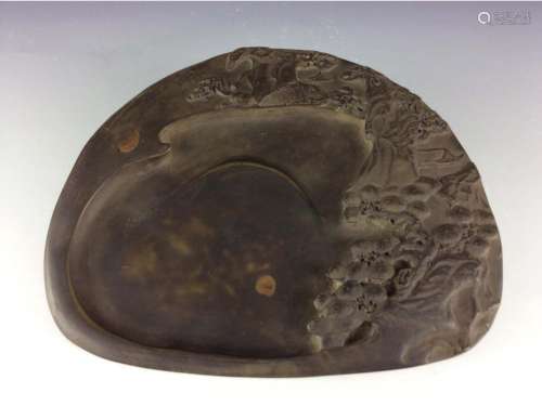 Chinese ink stone decorative with landscaping.