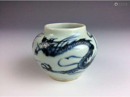 Chinese B/W porcelain dragon pot