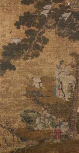 A large Chinese painting of ‘The Three