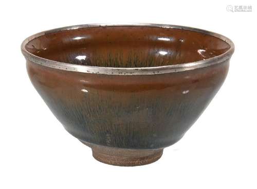 A 'Jian' black glazed 'Hare's Fur' bowl