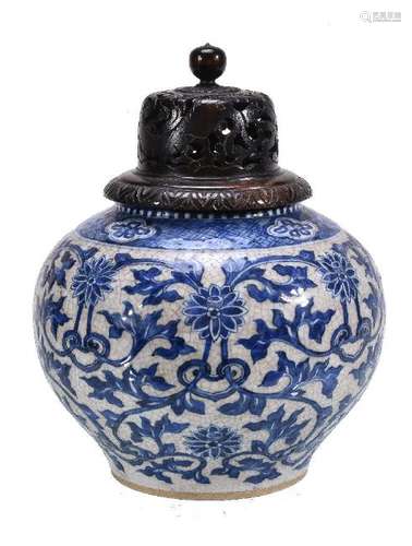 A Chinese blue and white vase