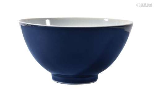 A Chinese blue-glazed monochrome bowl