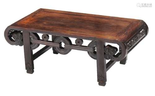 A Chinese hardwood low table