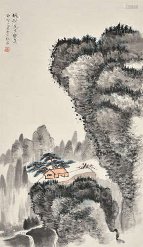 李秋君（1899～1973） 癸卯1963年作 溪山雅居 立轴 设色纸本