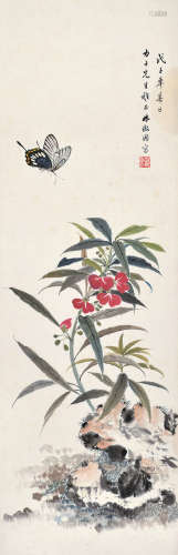 林徽因（1904～1955） 戊子1948年作 蝶恋花 镜片 设色纸本