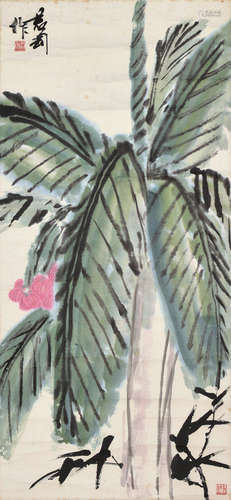 钱君匋（1906～1998） 芭蕉 立轴 设色纸本