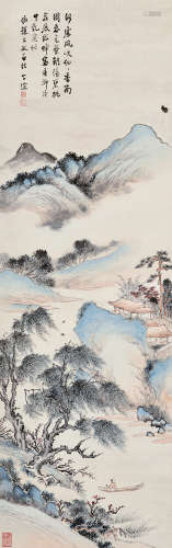 吴子深（1893～1972） 仿赵文敏笔 立轴 设色纸本