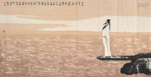 白庚延（b.1940） 癸未2003年作 唐人诗意图 镜片 设色纸本