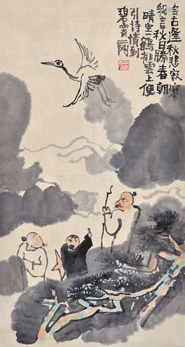 刘二刚（b.1947） 唐人诗意图 立轴 设色纸本