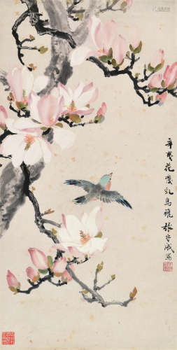 张守成（1918～2012） 花开艳艳 立轴 设色纸本