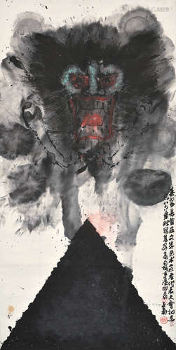 李世南（b.1940） 1986年作 古墓印象 立轴 设色纸本