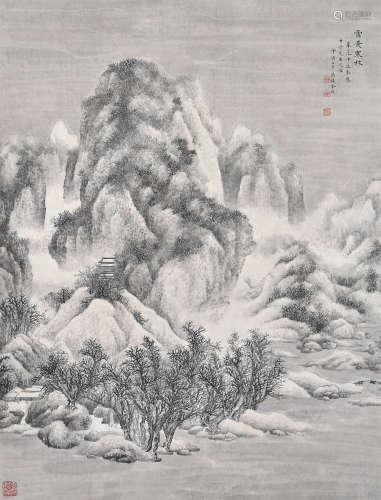 金城（1878～1926） 甲寅1914年作 雪景寒林 立轴 水墨纸本
