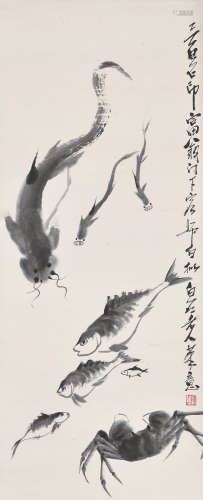 娄师白（1918～2010） 拟白石笔意 立轴 水墨纸本