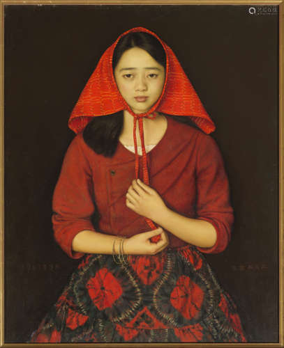 楊飛雲（1954-）    北方姑娘    油彩畫布    畫框