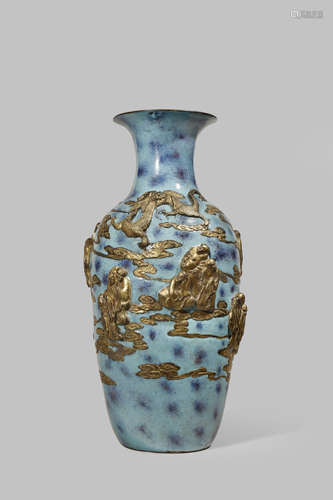 A CHINESE 'EIGHTEEN LUOHANS' VASE