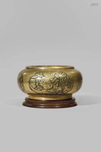 A CHINESE GILT-BRONZE INCENSE BURNER